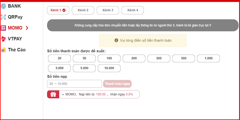 Cách nạp tiền King33 phổ biến nhất